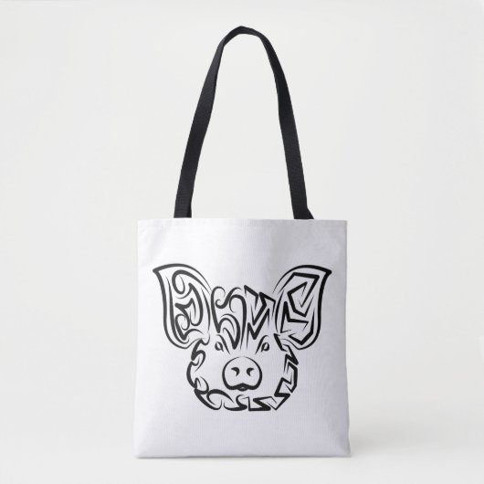 Zwart-witworstvarken Tote Bag (Voorkant)