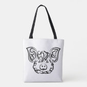Zwart-witworstvarken Tote Bag (Achterkant)