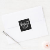 Zwart-witworstvarken Vierkante Sticker (Envelop)