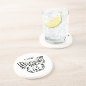 Zwart-witworstvarken Zandsteen Onderzetter (Zijkant)