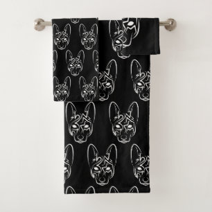 Zwart-witworstvel Bad Handdoek