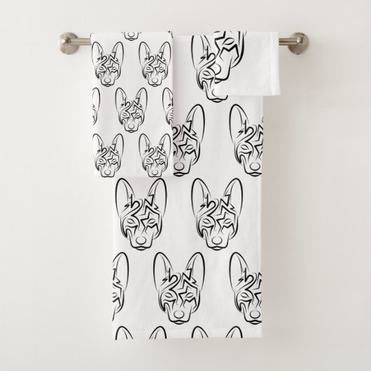 Zwart-witworstvel Bad Handdoek (Insitu)