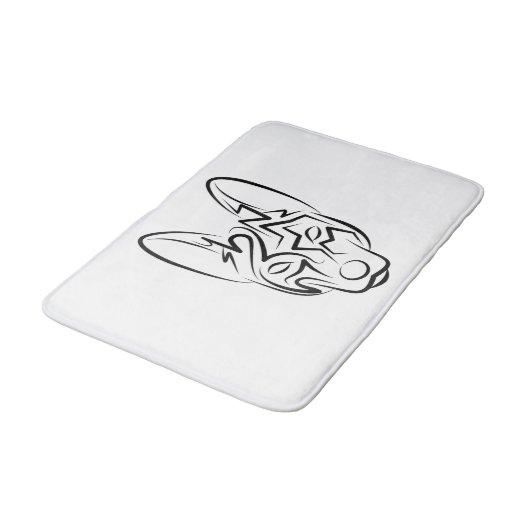 Zwart-witworstvel Badmat (Gekanteld)