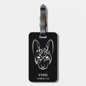 Zwart-witworstvel Bagagelabel (Achterkant verticaal)