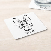 Zwart-witworstvel Kartonnen Onderzetters (Schuin)