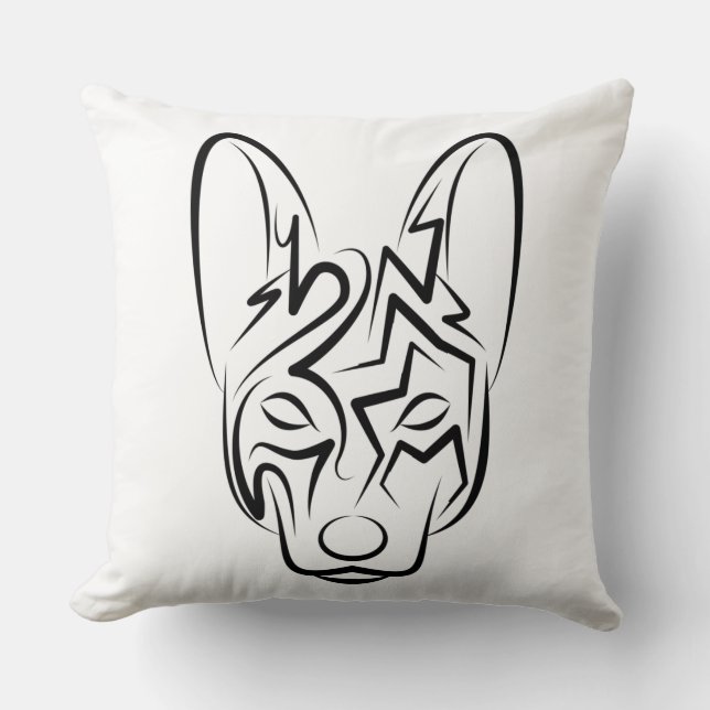 Zwart-witworstvel Kussen (Voorkant)