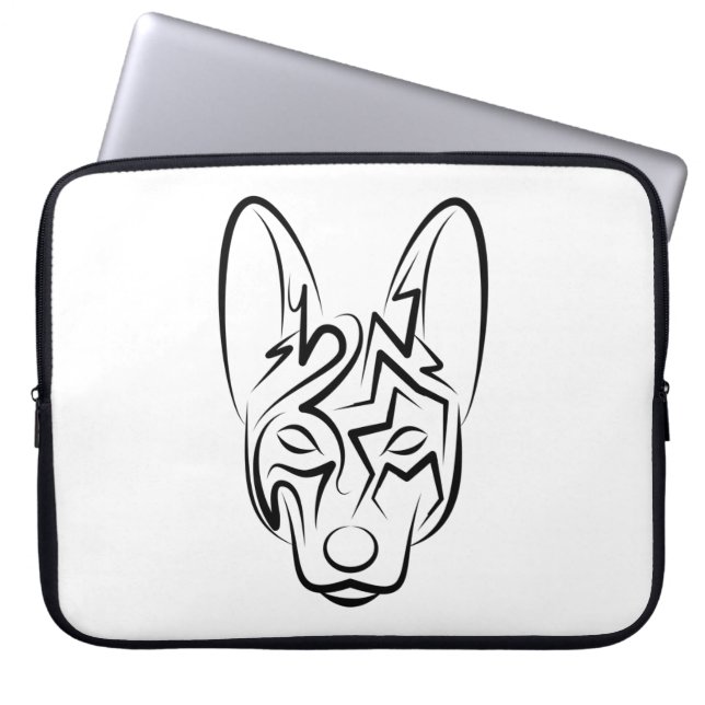 Zwart-witworstvel Laptop Sleeve (Voorkant)
