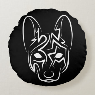 Zwart-witworstvel Rond Kussen