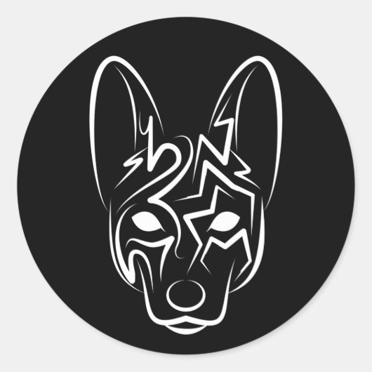 Zwart-witworstvel Ronde Sticker (Voorkant)