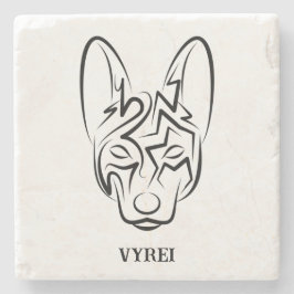 Zwart-witworstvel Stenen Onderzetter