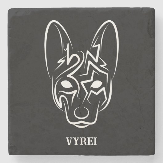 Zwart-witworstvel Stenen Onderzetter (Voorkant)