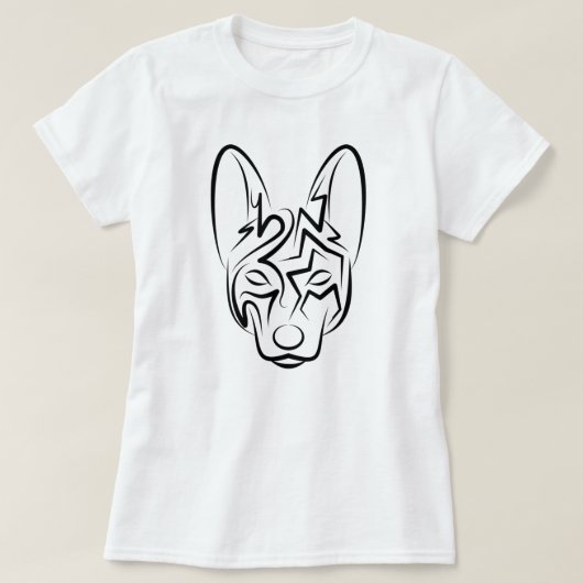 Zwart-witworstvel T-shirt (Design voorkant)