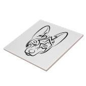 Zwart-witworstvel Tegeltje (Zijkant)