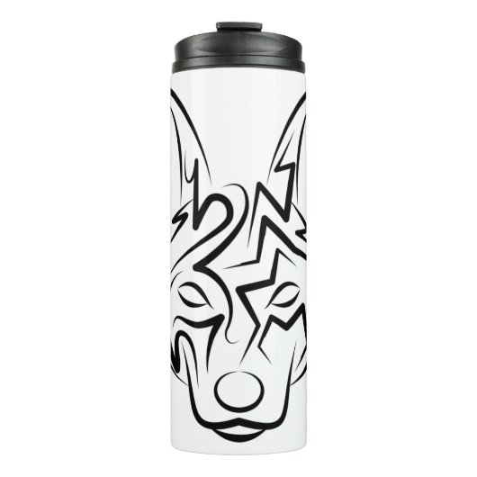 Zwart-witworstvel Thermosbeker (Voorkant)