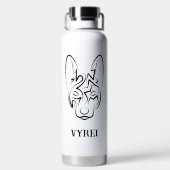 Zwart-witworstvel Waterfles (Achterkant)