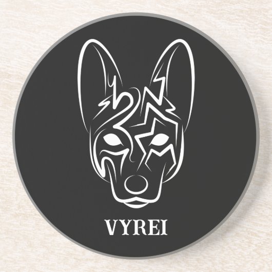 Zwart-witworstvel Zandsteen Onderzetter (Voorkant)