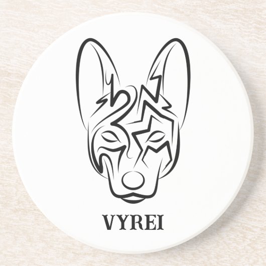 Zwart-witworstvel Zandsteen Onderzetter (Voorkant)