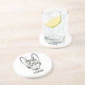 Zwart-witworstvel Zandsteen Onderzetter (Zijkant)