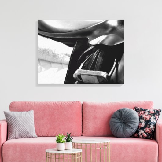 Zwart-witzadels Canvas Afdruk (Insitu (Woonkamer))