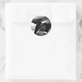 Zwart-witzadels Ronde Sticker (Tas)