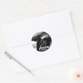 Zwart-witzadels Ronde Sticker (Envelop)