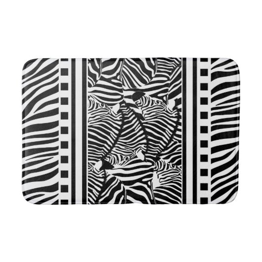 Zwart-witzebra afdrukken badmat (Voorkant)