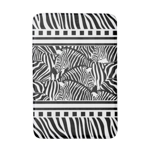 Zwart-witzebra afdrukken badmat (Voorkant Verticaal)