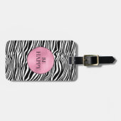 Zwart-witzebra afdrukken bagagelabel (Voorkant horizontaal)