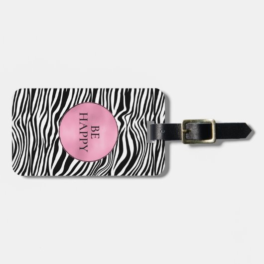 Zwart-witzebra afdrukken bagagelabel (Voorkant horizontaal)