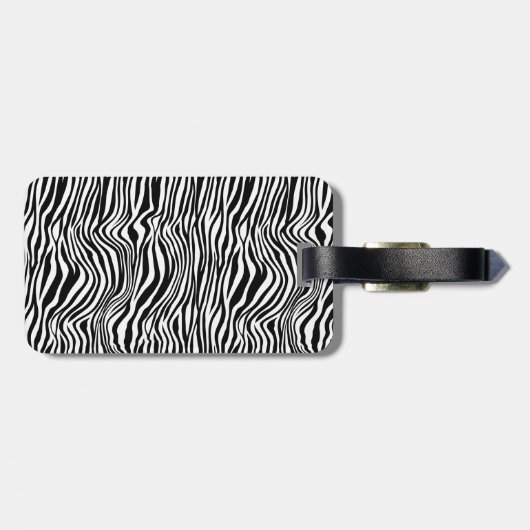 Zwart-witzebra afdrukken bagagelabel (Achterkant horizontaal)