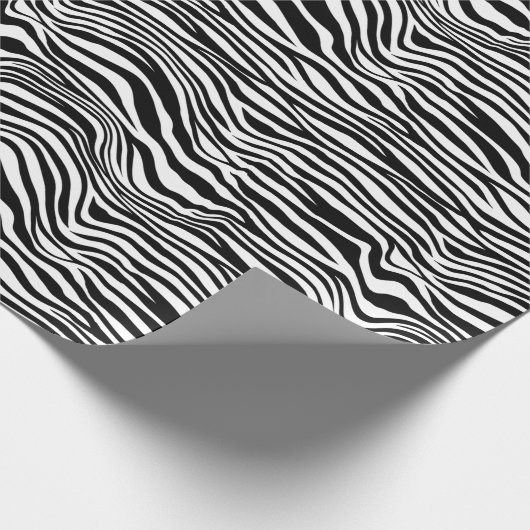 Zwart-witzebra afdrukken cadeaupapier (Hoek)