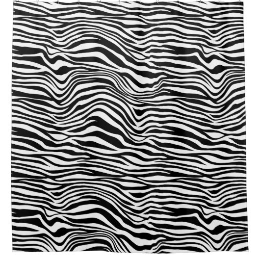 Zwart-witzebra afdrukken douchegordijn (Voorkant)