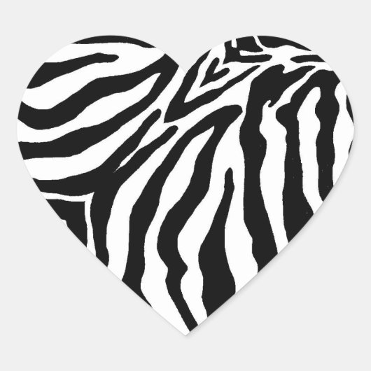 Zwart-witzebra afdrukken hart sticker (Voorkant)