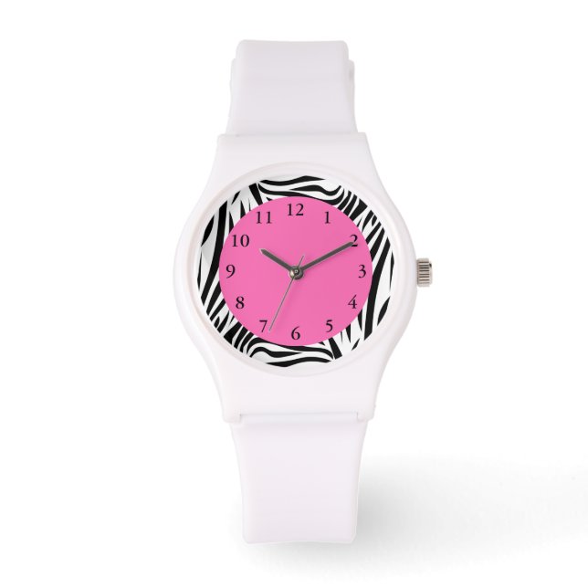 Zwart-witzebra afdrukken horloge (Voorkant)