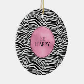 Zwart-witzebra afdrukken keramisch ornament (Rechts)