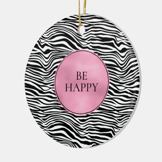Zwart-witzebra afdrukken keramisch ornament (Links)