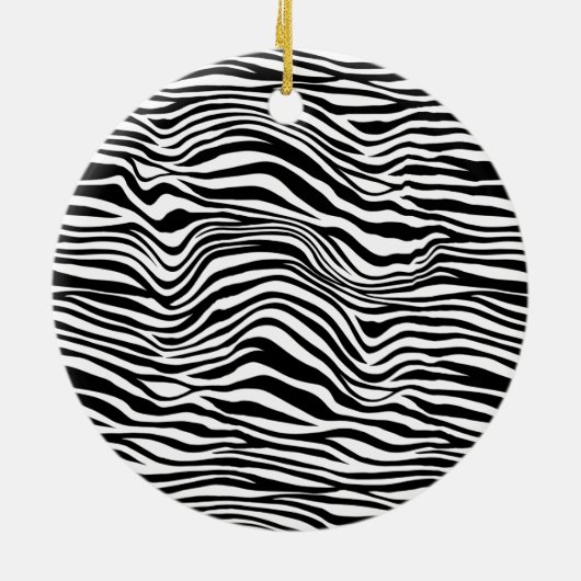 Zwart-witzebra afdrukken keramisch ornament (Achterkant)