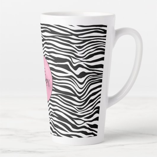 Zwart-witzebra afdrukken latte mok (Rechts)