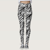 Zwart-witzebra afdrukken leggings (Voorkant)