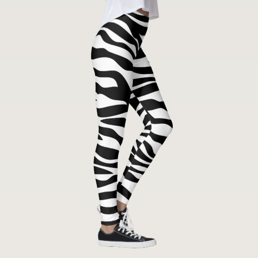 Zwart-witzebra afdrukken leggings (Rechts)