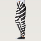 Zwart-witzebra afdrukken leggings (Links)