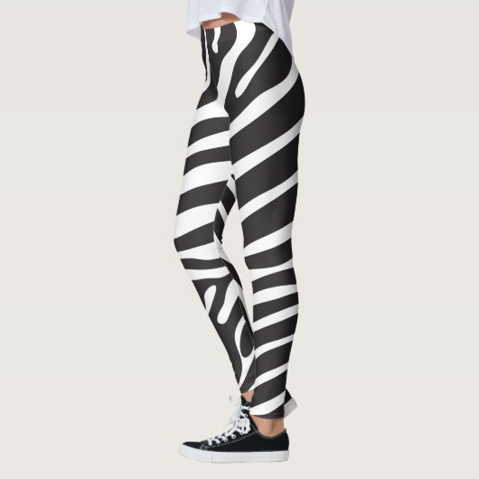 Zwart-witzebra afdrukken leggings (Links)
