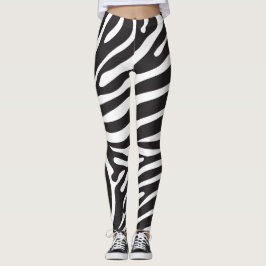 Zwart-witzebra afdrukken leggings