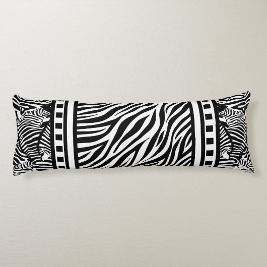 Zwart-witzebra afdrukken lichaamskussen (Achterkant)