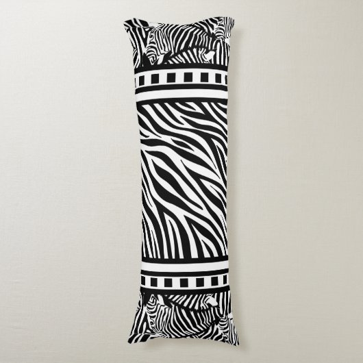 Zwart-witzebra afdrukken lichaamskussen (Voorkant Verticaal)