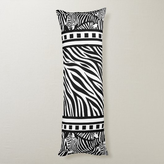 Zwart-witzebra afdrukken lichaamskussen (Achterkant (Verticaal))