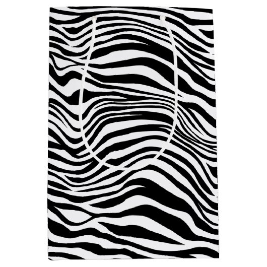 Zwart-witzebra afdrukken medium cadeauzakje (Voorkant)