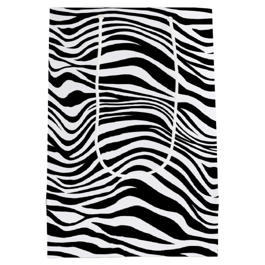 Zwart-witzebra afdrukken medium cadeauzakje (Achterkant)