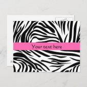 Zwart-witzebra afdrukken met hot-roze briefkaart (Voorkant / Achterkant)