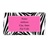 Zwart-witzebra afdrukken met hot-roze etiket (Voorkant)